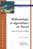 couverture du livre Mthodologie et algorithmes en Pascal